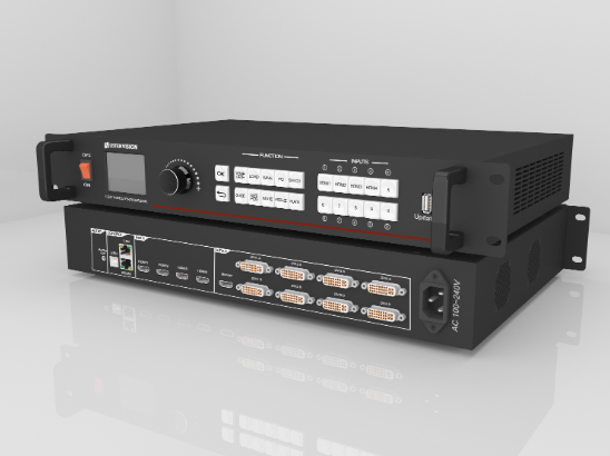 上海靈信VX-6視頻處理器4個HDMI通道4K超高清輸入，可以實現(xiàn)超大屏點對點顯示